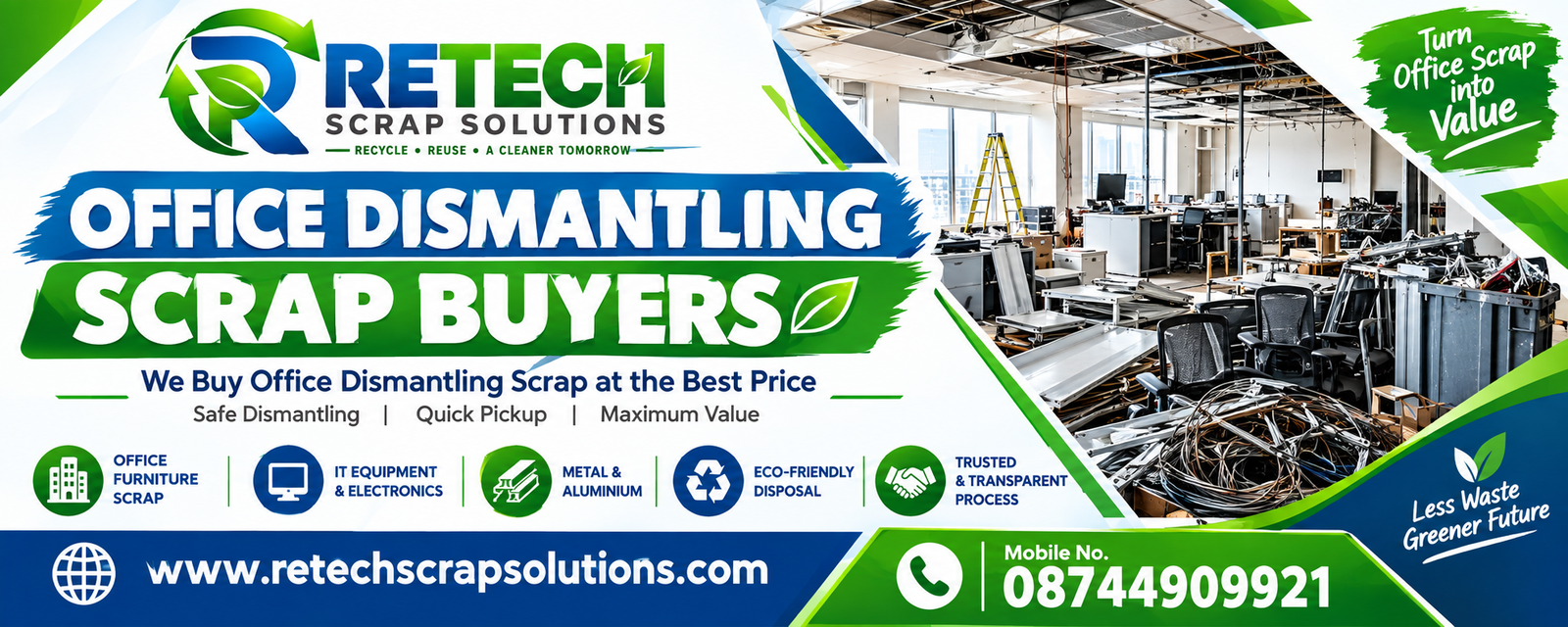 Office Dismantling Scrap Buyers in Noida
